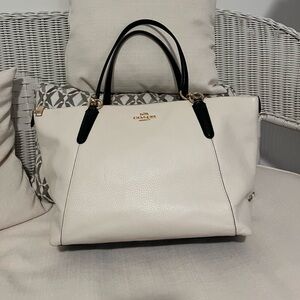 Coach Ivory and Black Tote Bag